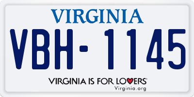 VA license plate VBH1145