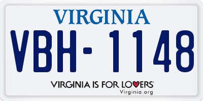 VA license plate VBH1148