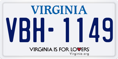 VA license plate VBH1149