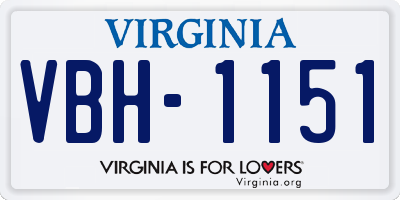 VA license plate VBH1151