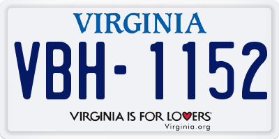 VA license plate VBH1152