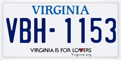 VA license plate VBH1153