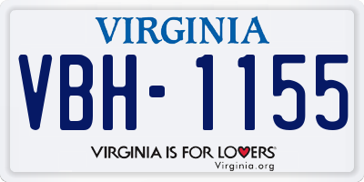 VA license plate VBH1155