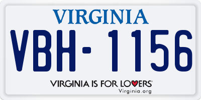 VA license plate VBH1156