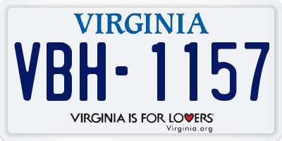 VA license plate VBH1157
