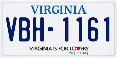 VA license plate VBH1161
