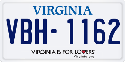 VA license plate VBH1162