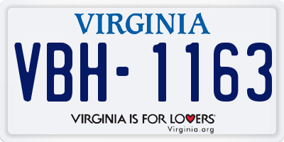 VA license plate VBH1163