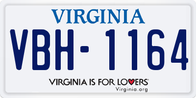 VA license plate VBH1164
