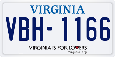 VA license plate VBH1166