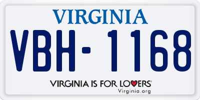 VA license plate VBH1168
