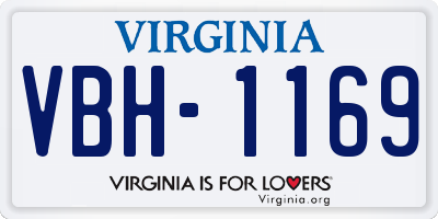 VA license plate VBH1169
