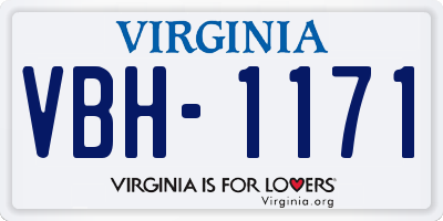 VA license plate VBH1171