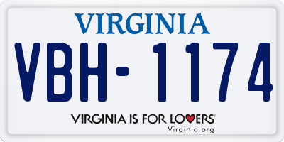 VA license plate VBH1174