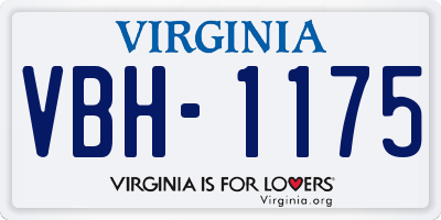 VA license plate VBH1175