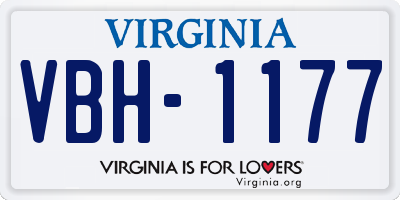 VA license plate VBH1177