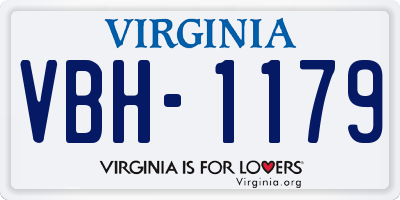 VA license plate VBH1179