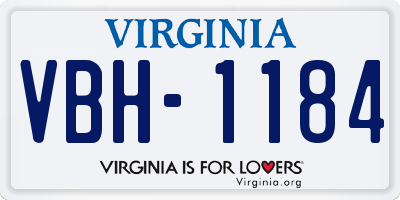 VA license plate VBH1184