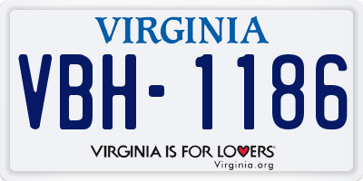 VA license plate VBH1186