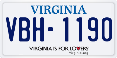 VA license plate VBH1190