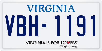 VA license plate VBH1191