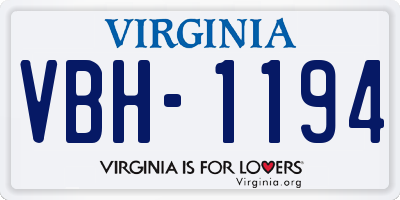 VA license plate VBH1194
