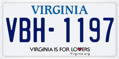 VA license plate VBH1197
