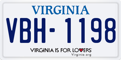 VA license plate VBH1198