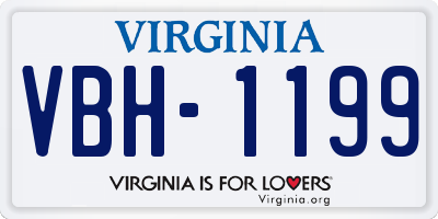 VA license plate VBH1199