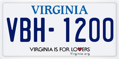 VA license plate VBH1200