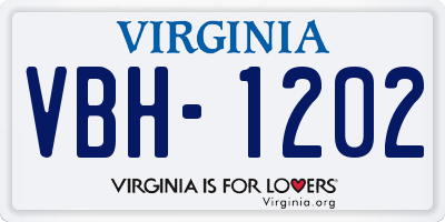 VA license plate VBH1202