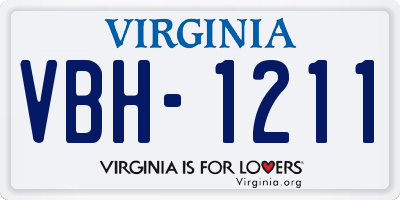 VA license plate VBH1211