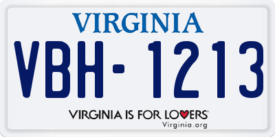 VA license plate VBH1213