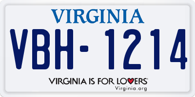 VA license plate VBH1214