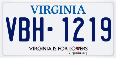 VA license plate VBH1219