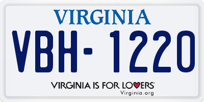 VA license plate VBH1220