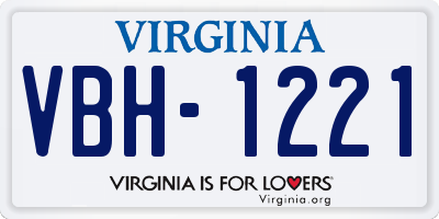 VA license plate VBH1221