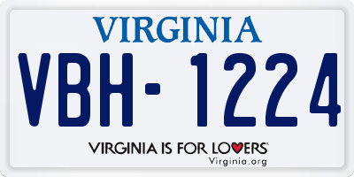 VA license plate VBH1224