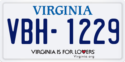 VA license plate VBH1229