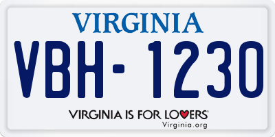 VA license plate VBH1230