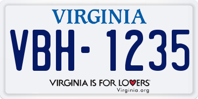 VA license plate VBH1235