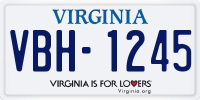 VA license plate VBH1245
