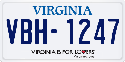 VA license plate VBH1247