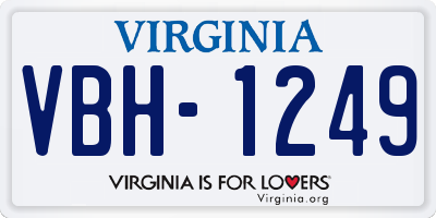 VA license plate VBH1249