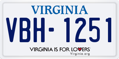 VA license plate VBH1251