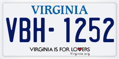 VA license plate VBH1252