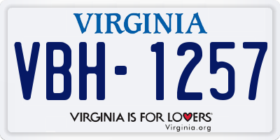 VA license plate VBH1257