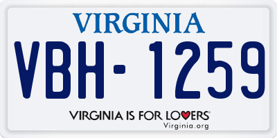 VA license plate VBH1259