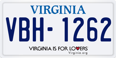 VA license plate VBH1262