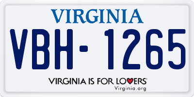 VA license plate VBH1265